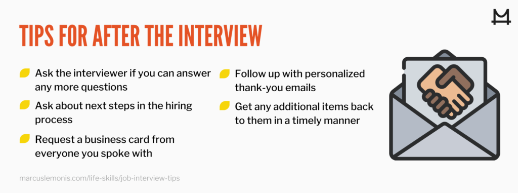 graphic outlining after job interview tips
