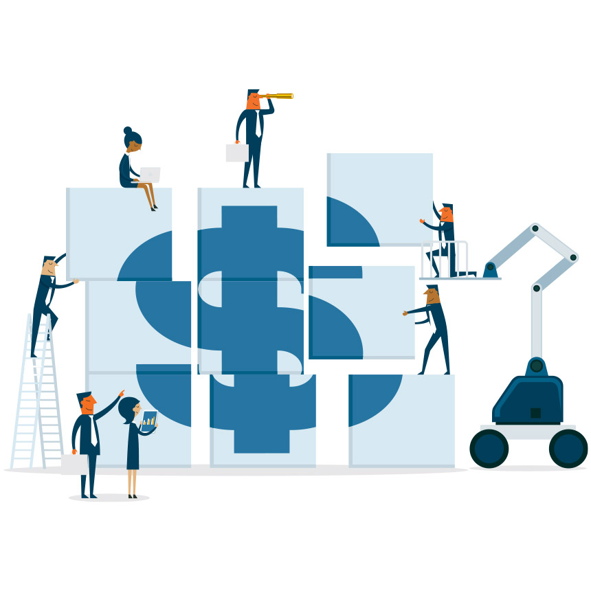 inclusive workplace culture pictured as building blocks for profits