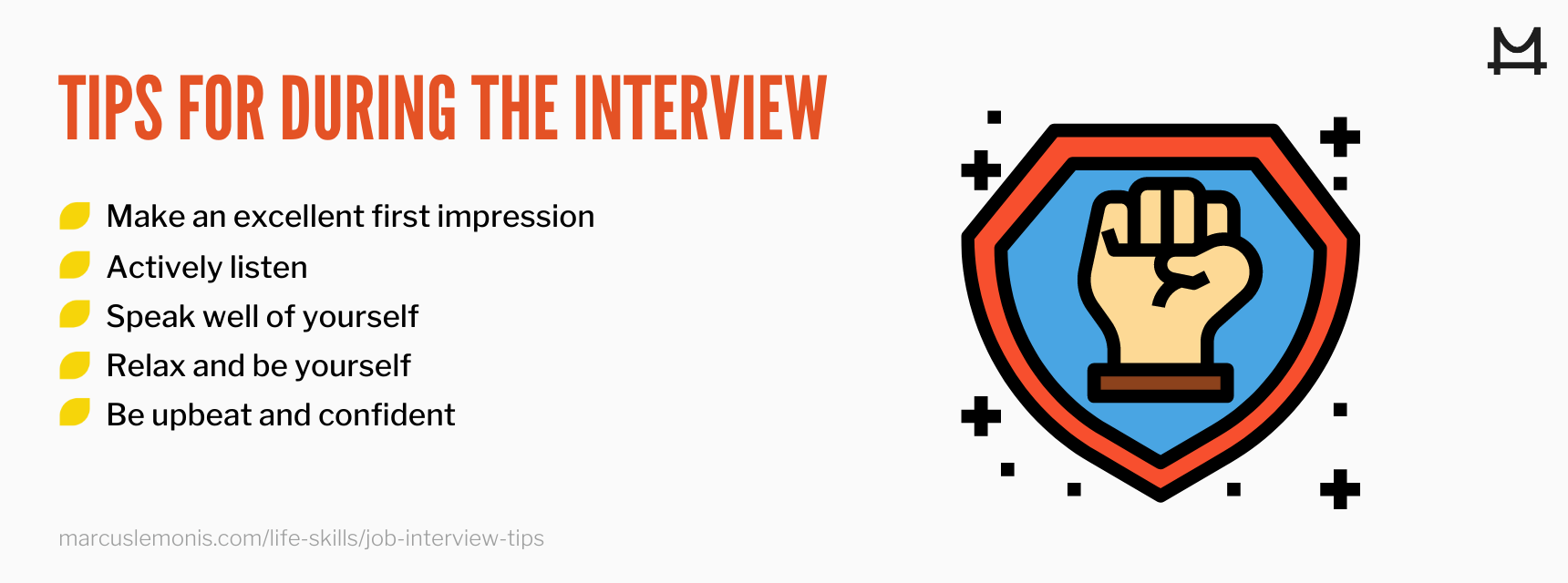 graphic outlining during job interview tips