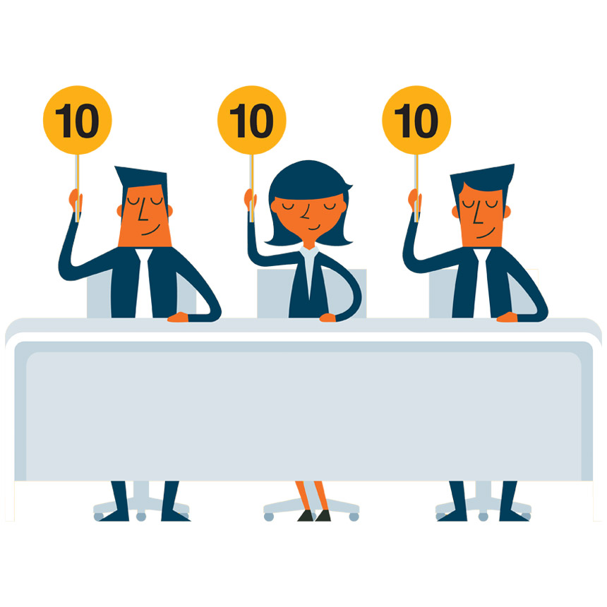 image of employers ranking job interview performance