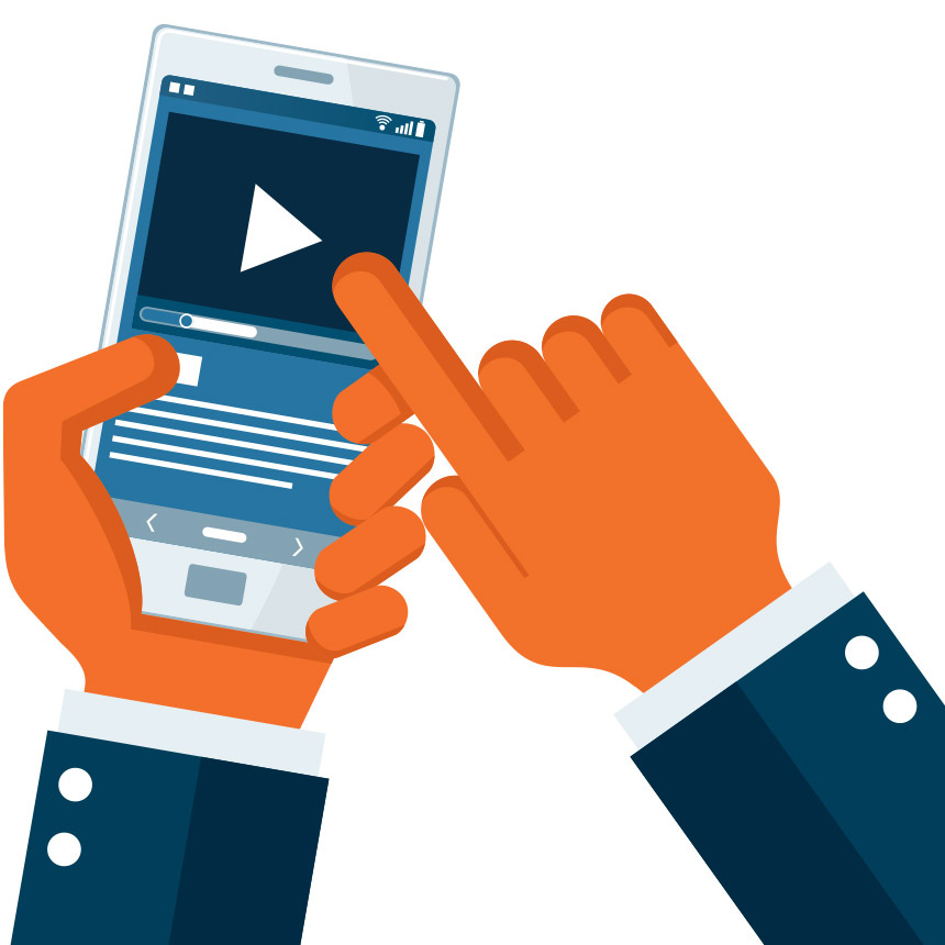 Image of someone playing a video on their phone.