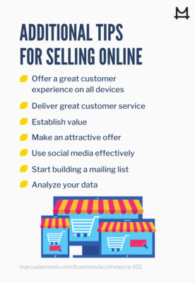 List of tips for selling online.