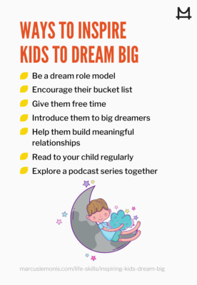 List of ways to inspire kids.