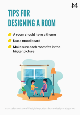 Infographic of 3 room design tips