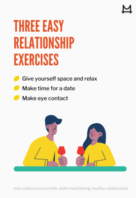 graphic of three easy relationship exercises