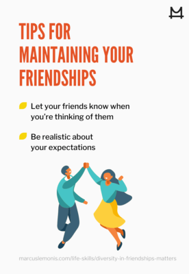 List of tips for maintaining your friendships