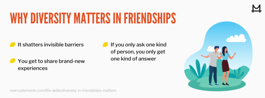 List of reasons why diversity matters in friendships