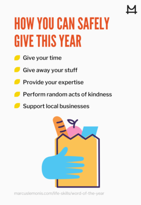 List of ways you can safely give this year