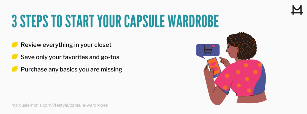 List of steps to starting your capsule wardrobe