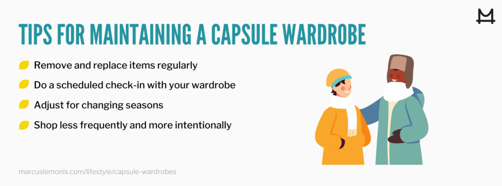 List of tips for maintaining a capsule wardrobe